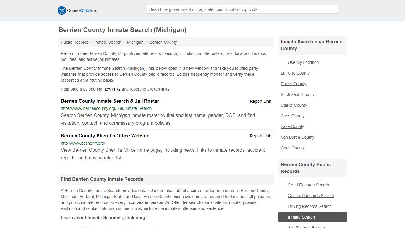 Inmate Search - Berrien County, MI (Inmate Rosters & Locators)