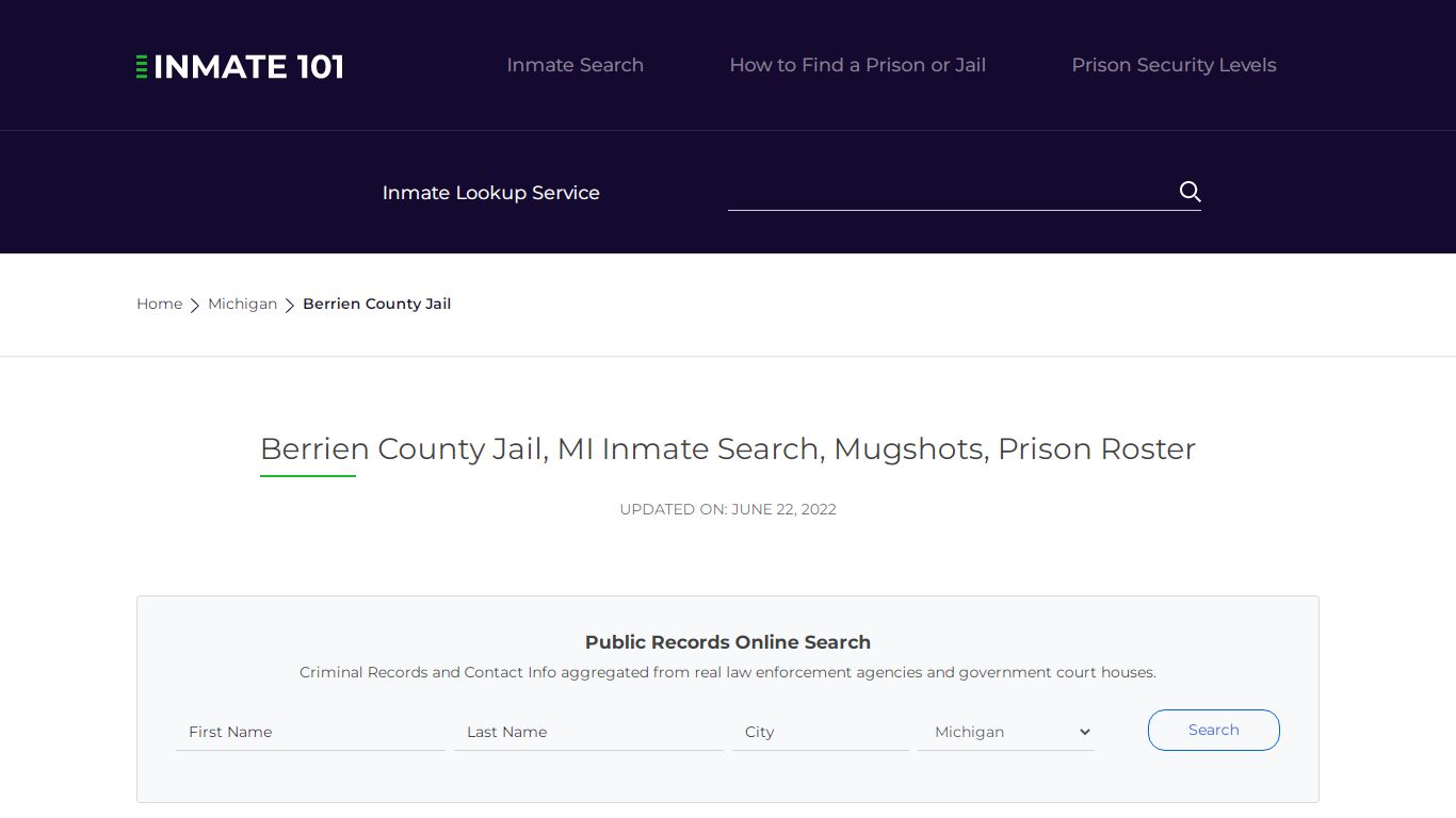 Berrien County Jail, MI Inmate Search, Mugshots, Prison ...